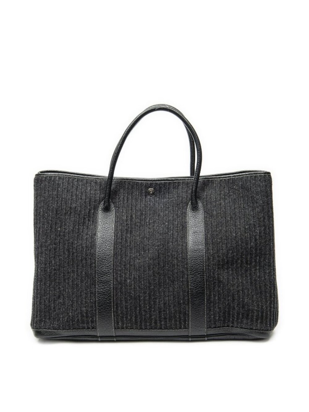 Hermes Garden Party Black Wool Canvas Tote Bag